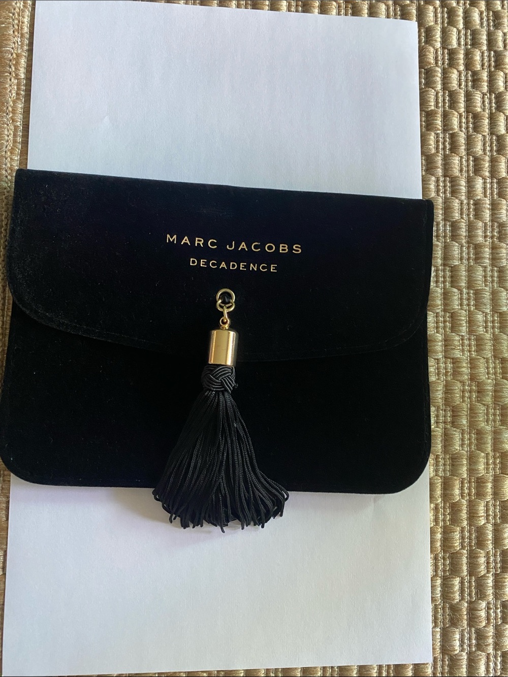 Pre-owned Marc Jacobs Black Velvet Tassel Evening Clutch with Gold Hardware
